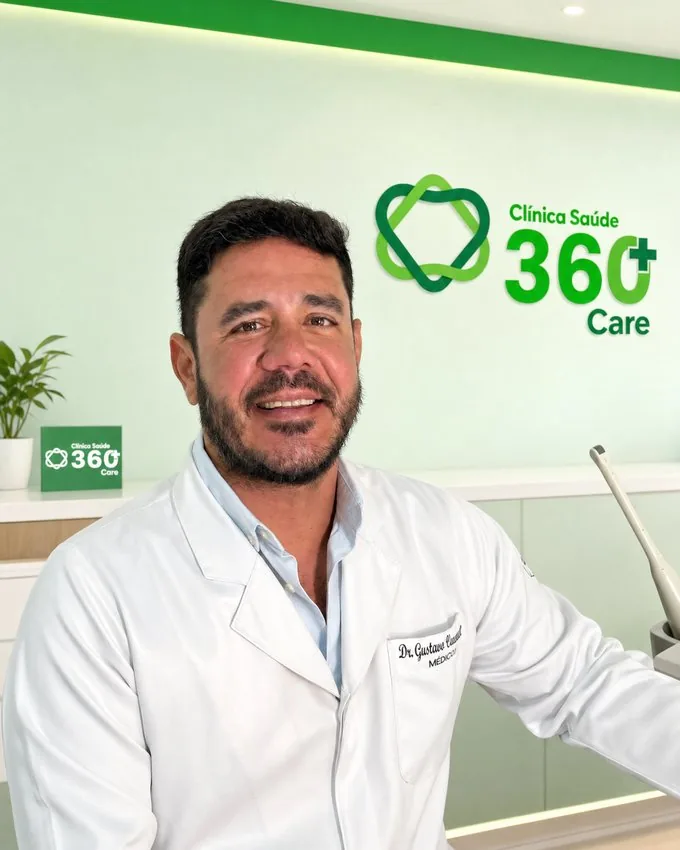 Retrato do Dr. Gustavo Vasconcelos, médico ultrassonografista